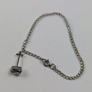 Vintage 1940s Sterling Silver Garden Grass Lawn Roller Charm Bracelet